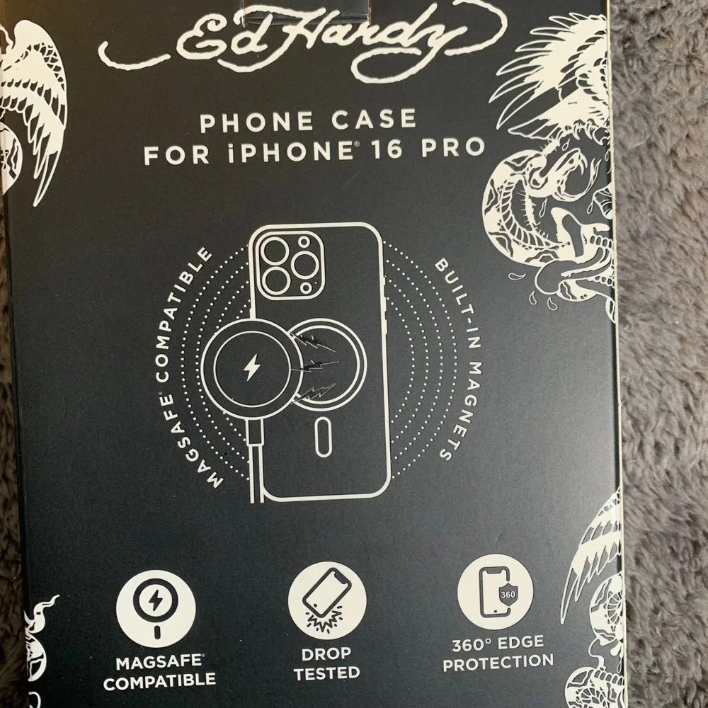 Ed Hardy iPhone 16 Pro Case MagSafe Tattoo Art Skulls Love Kills‎ Slowly New